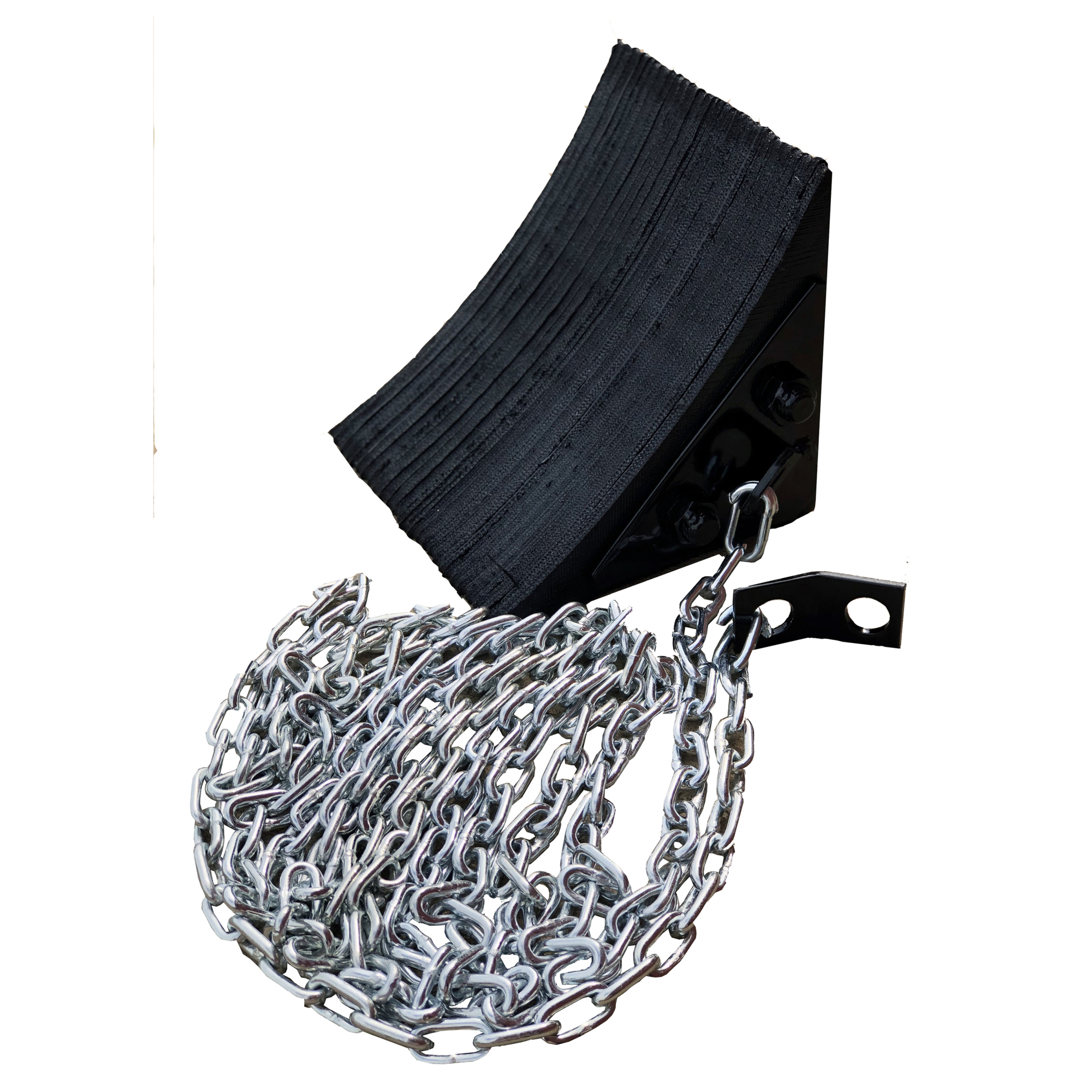 Durable Corporation, HD Rubber Wheel Chock w/15ft. Zinc Plated Chain, Working Width 8 in, Included (qty.) 1, Model# WC88-8W15